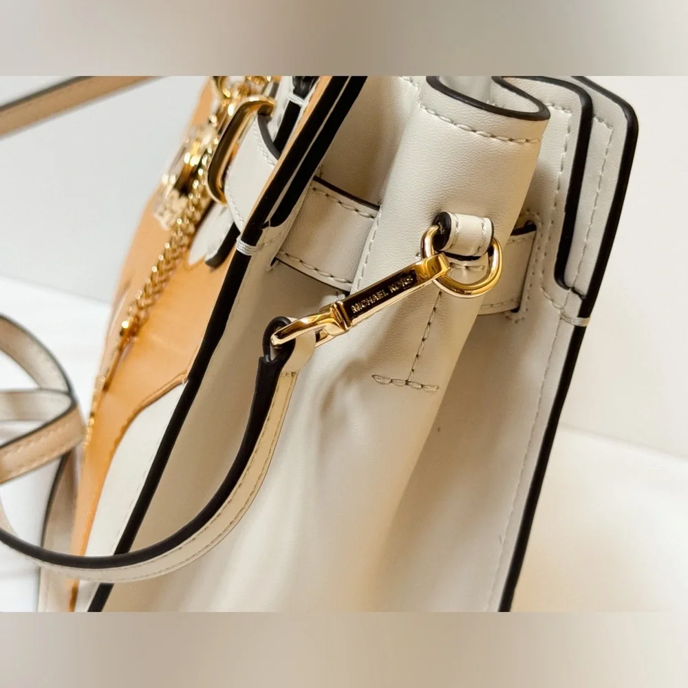 Michael Kors Hamilton Small Satchel Shoulder  Bag Graphic Logo Golden Rod Multi - Picture 13 of 15